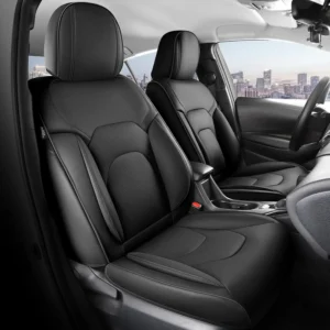Universal Waterproof Car Seat Covers Full Set, Leather-Like Interior Protection for Sedans and SUVs, Black